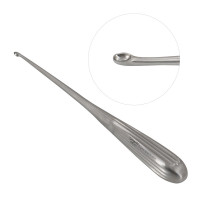 Brun Curette Hollow Handle Straight Shaft Oval Cup 8" #4/0 (2.5mm)