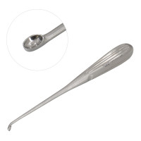 Brun Curette 8" Hollow Handle Angled Oval #4/0 (2.5mm)