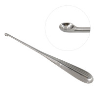 Brun Curette Hollow Handle Straight Shaft Oval Cup 8” #5 (6.7mm)