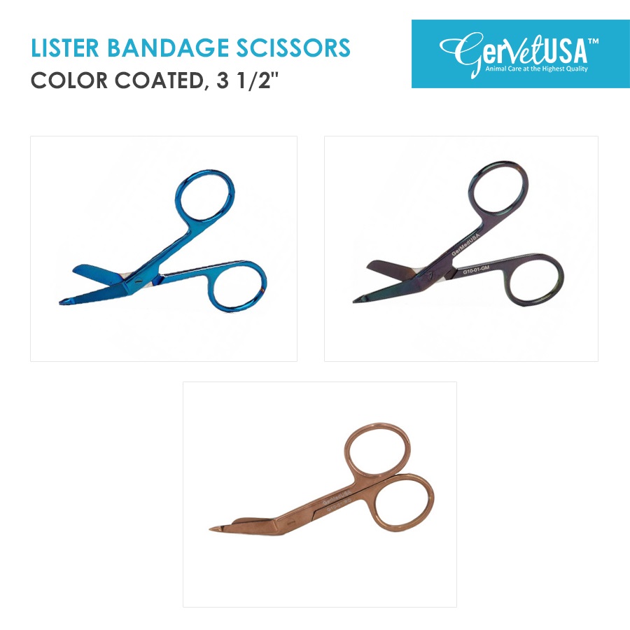 An exceptional range of color coated Lister Bandage Scissors by GerVetUSA
