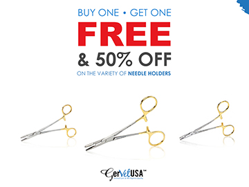Buy One Get One FREE and 50 % OFF on the Variety of Needle Holders
