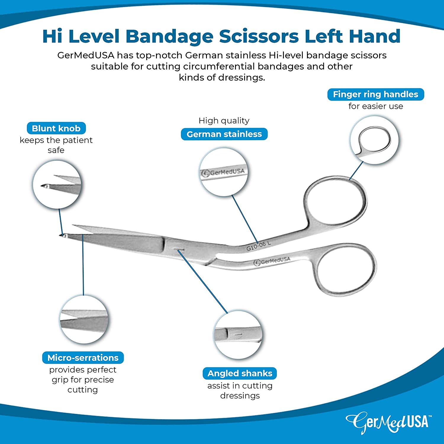Lister Bandage Scissors Left Hand GerVetUSA Inc