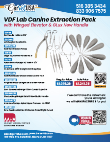 VDF Lab Canine Extraction Pack with Winged Elevator and GLux New Handle