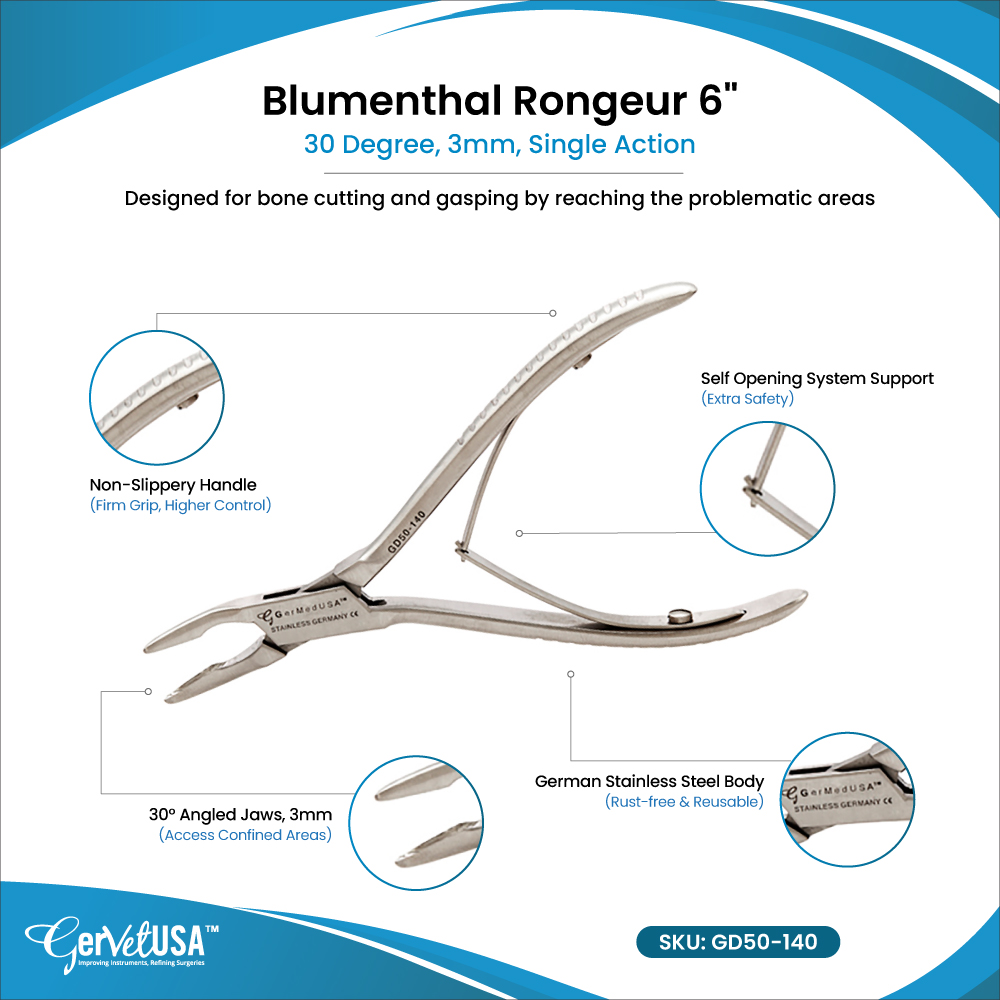 Blumenthal Rongeur 6", 30 Degree, 3mm, Single Action