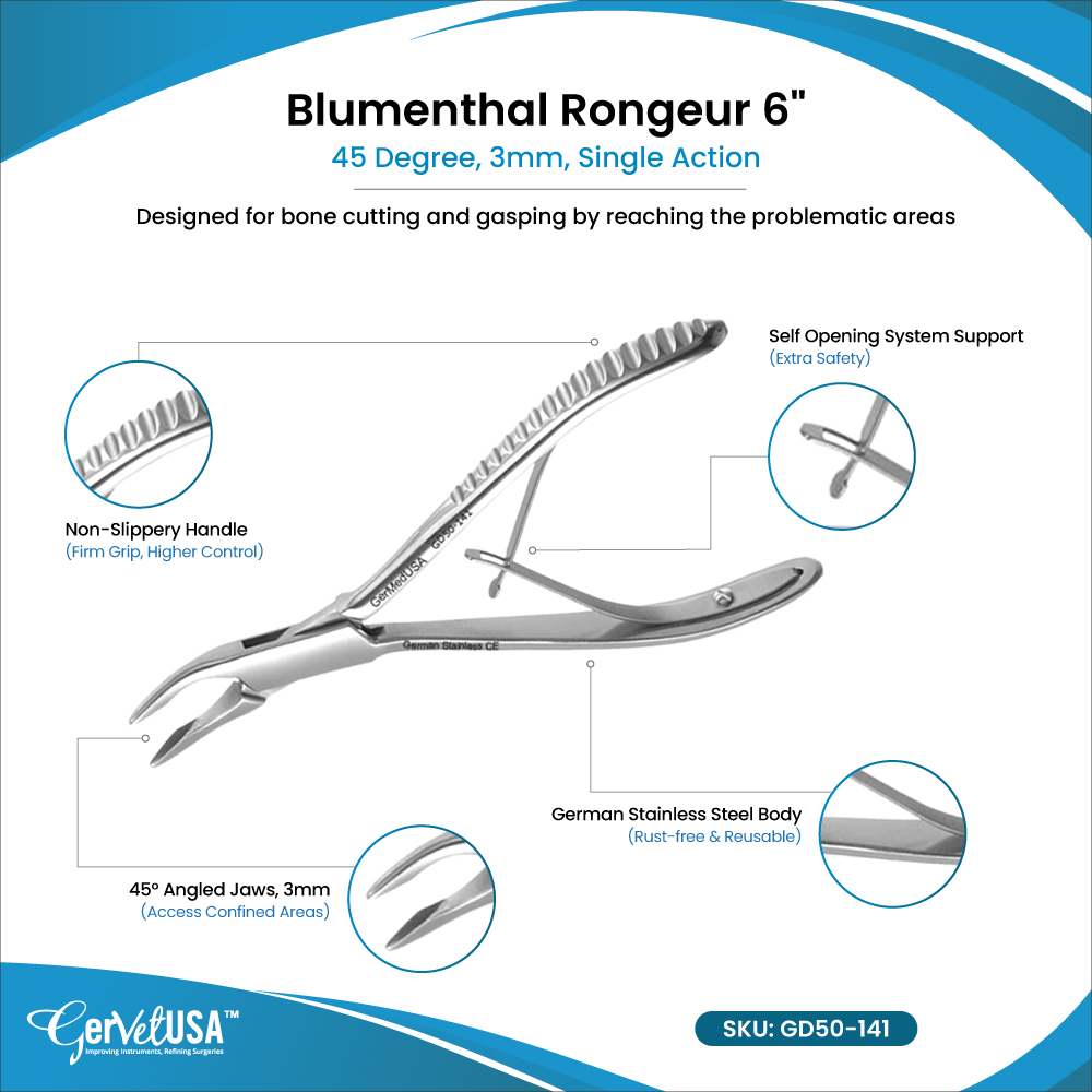 Blumenthal Rongeur 6", 45 Degree, 3mm, Single Action