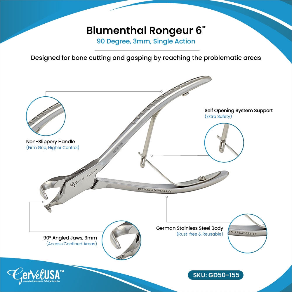Blumenthal Rongeur 6", 90 Degree, 3mm, Single Action
