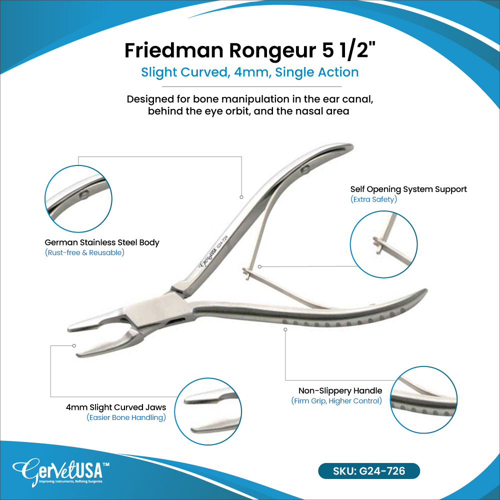 Friedman Rongeur 5 1/2" Slight Curved, 4mm, Single Action