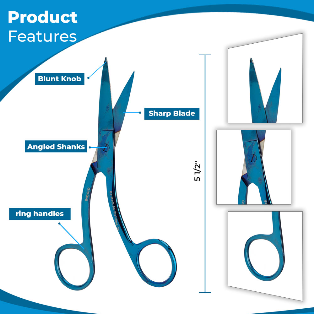 Blue Color Coated Bandage Scissors
