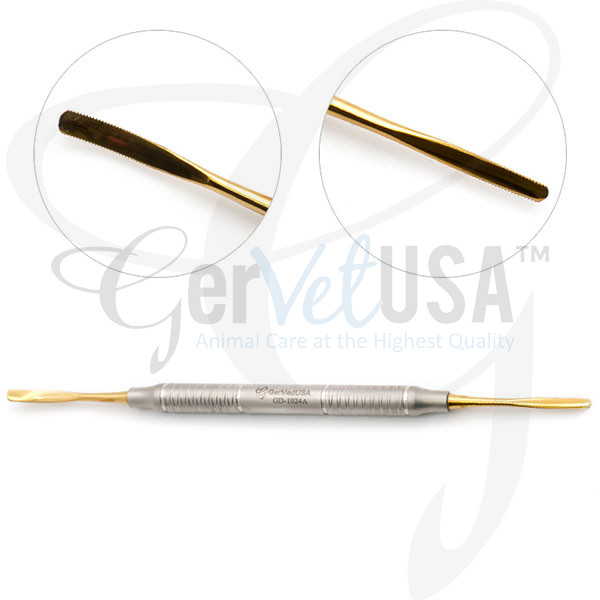 Double Ended Titanium Coated Serrated Periotome