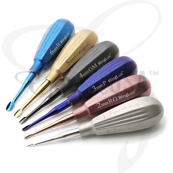 Luxating Winged Color Coated Set of 6, 1.5mm, 2mm, 3mm, 4mm, 5mm, 6mm