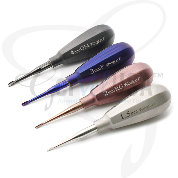 luxating winged color-coated surgical instrument kit with titanium coated