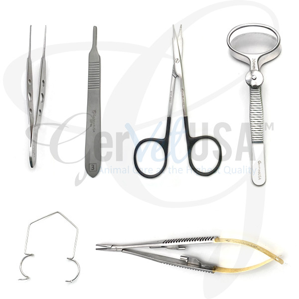 Standard Eye Pack Veterinary with Tungsten Carbide Castroviejo