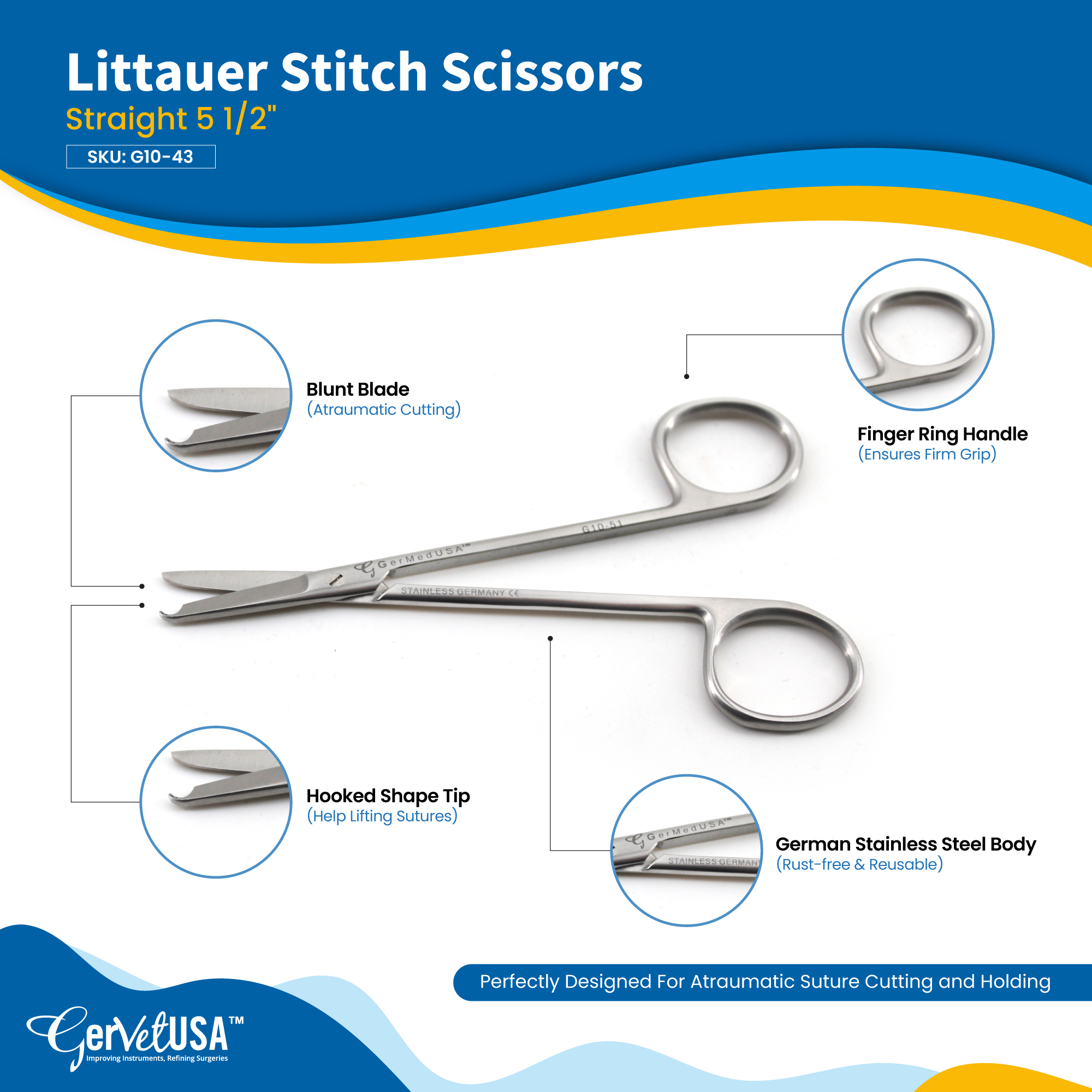 Littauer Stitch Scissors Straight 5 1/2"