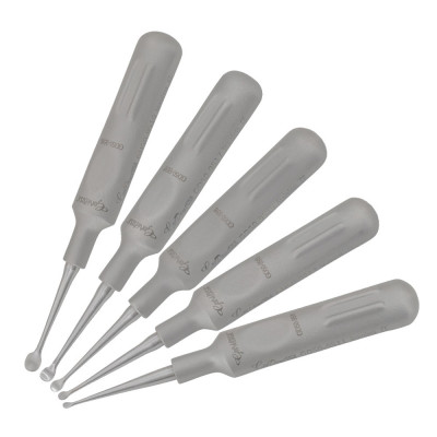 Bone Curette Molt Curved Mini Handle