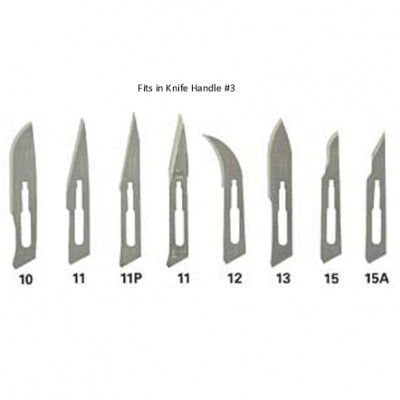 Surgical Blades Box of 100 Carbon Steel Size 12B.
