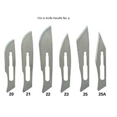 Surgical Blades Box of 100 Carbon Steel Size 20.