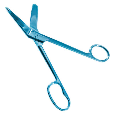 Lister Bandage Scissors 8 inch with One Large Ring Blue Coated