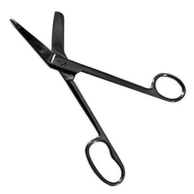 Lister Bandage Scissors 8 inch with One Large Ring Gun Metal Coated
