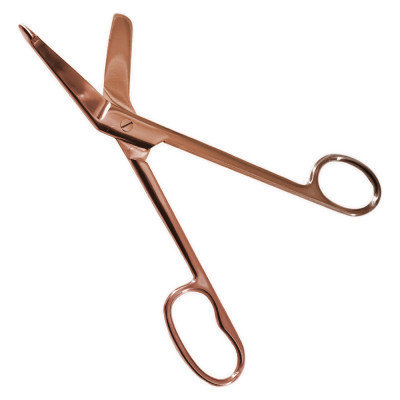 Lister Bandage Scissors 8 inch with One Large Ring Rose Gold Coated