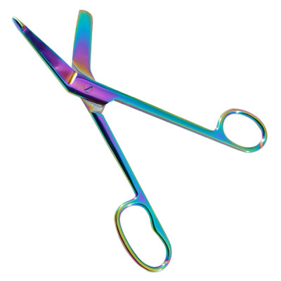 Lister Bandage Scissors 8 inch with One Large Ring Rainbow Coated