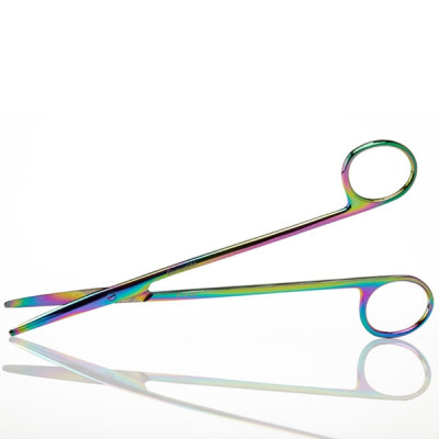 Metzenbaum Dissecting Scissors 5 3/4`` Curved Rainbow Coated
