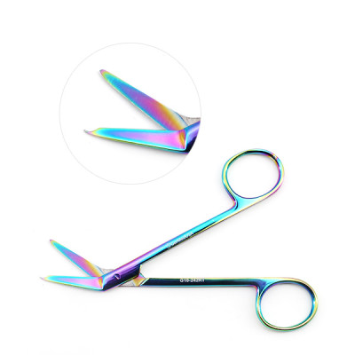 Stitch Scissors Stainless Steel 4 1/2" 45 Degree Rainbow Coated