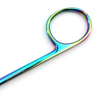 Stitch Scissors Stainless Steel 4 1/2" 45 Degree Rainbow Coated