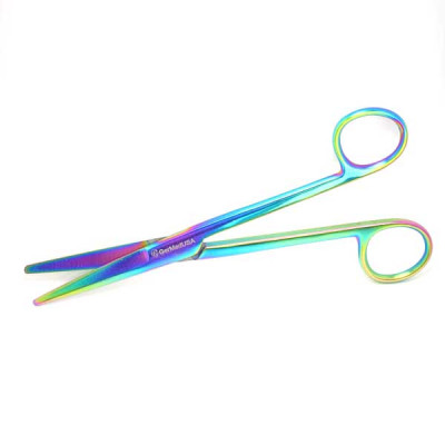 Mayo Dissecting Scissors Straight 5 1/2`` Rainbow Coated