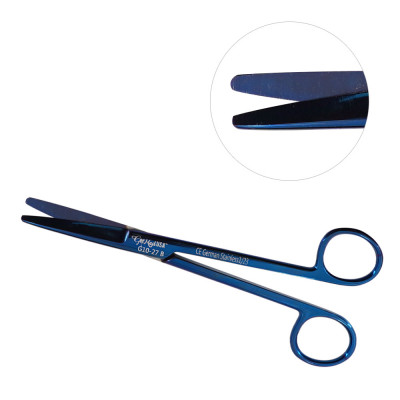 Mayo Dissecting Scissors Straight 6 3/4``, Blue Coated