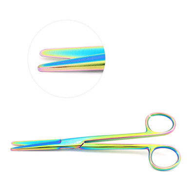 Mayo Dissecting Scissors 5 1/2 inch Curved - Rainbow Color