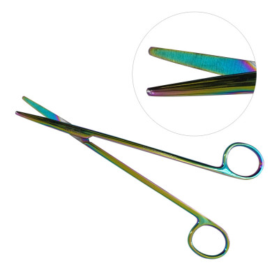 Metzenbaum Dissecting Scissors Straight 7 inch Rainbow Coated