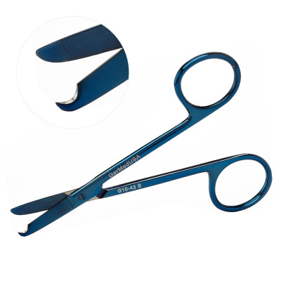 Stitch Suture Removal Scissors, Color Coated, Straight, 5 1/2