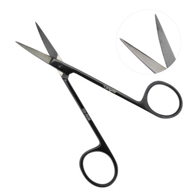 Iris Scissors 4 1/2 inch Straight - Gun Metal Color Coated