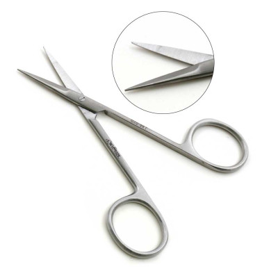 Iris Scissors 4 1/2 inch Straight, Sharp Points, Left Hand