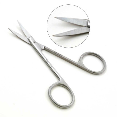 Iris Scissors 4 1/2 inch Curved, Sharp Points, Left Hand