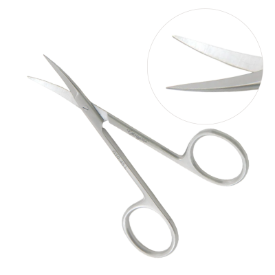 Iris Scissors 4 1/2 inch Curved, Sharp Points, Left Hand