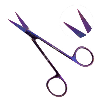 Iris Scissors 4 1/2 inch Curved - Purple Color Coated