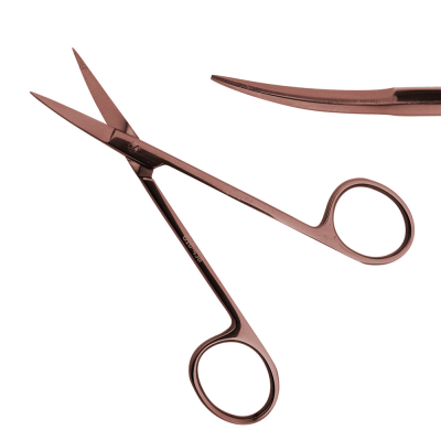 Iris Scissors 4 1/2 inch Curved - Rose Gold Color Coated