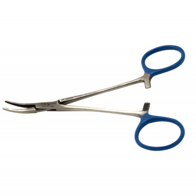 Halstead Mosquito Forceps 4 3/4`` Curved, Ring Blue Coated