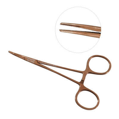 Halsted Mosquito Forceps 4 3/4", Curved, Rose Gold