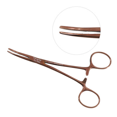 Kelly Hemostatic Forceps 5 1/2`` Curved, Rose Gold