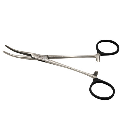 Kelly Hemostatic Forceps 5 1/2`` Curved, Gun Metal Ring Coated