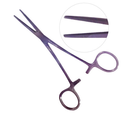 Crile Hemostatic Forceps Straight 5 1/2 inch Purple Coated