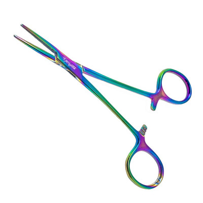 Crile Hemostatic Forceps Straight 5 1/2 inch Rainbow Coated