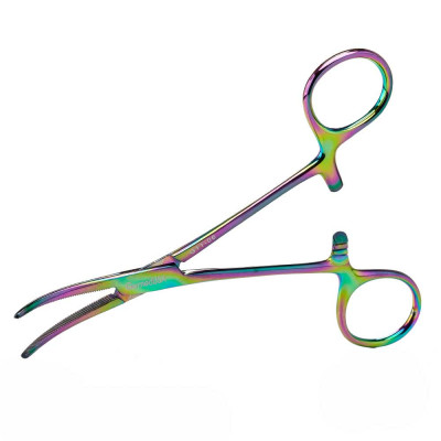 Crile Hemostatic Forceps Curved 5 1/2 inch Rainbow Coated