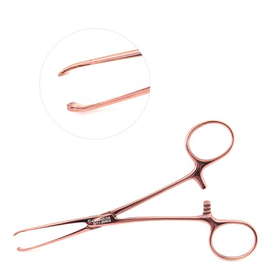Baby Allis Tissue Forceps 5 1/2`` Delicate Rose Gold Coated