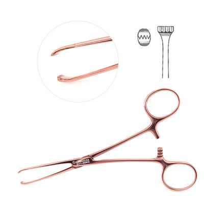 Baby Allis Tissue Forceps 5 1/2`` Delicate Rose Gold Coated