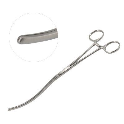 Kocher Intestinal Forceps Curved 10 1/2 inch Longitudinal Serrated
