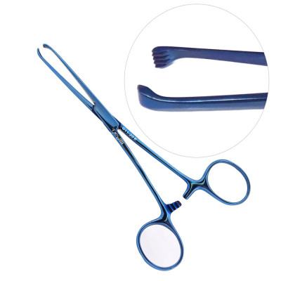 Allis Tissue Forceps 6 inch 4x5 Teeth, Blue Coated