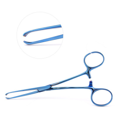 Allis Tissue Forceps 6`` 4x5 Teeth, Blue Coated